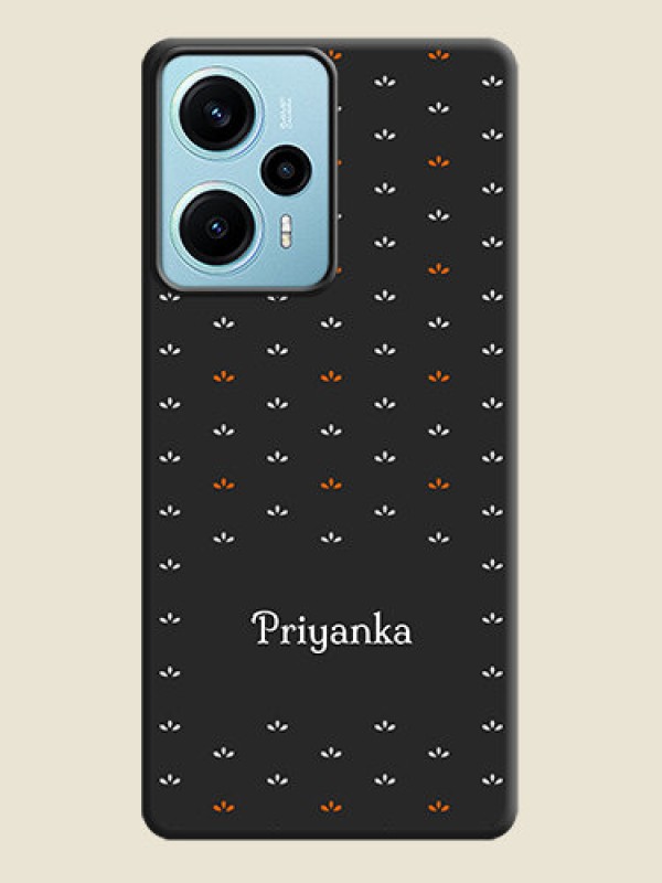 Custom Simple Pattern With Custom Text On Space Black Custom Soft Matte Mobile Back Cover - Poco F5