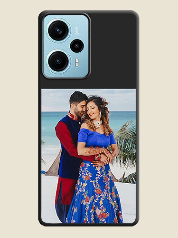 Custom Image Upload With Space Black Color On Custom Soft Matte Mobile Back Cover - Poco F5