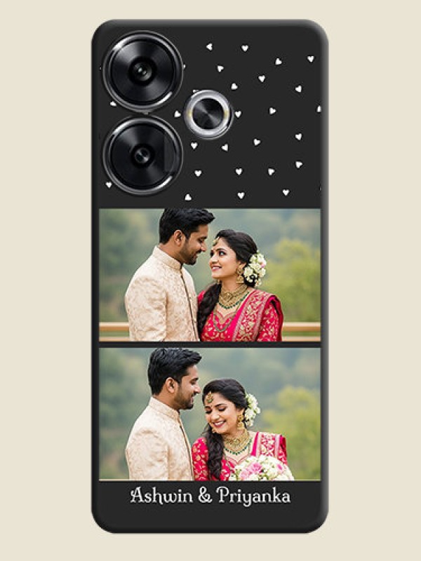 Custom Miniature Love Symbols with Name On Space Black Custom Soft Matte Mobile Back Cover - Poco F6 5G