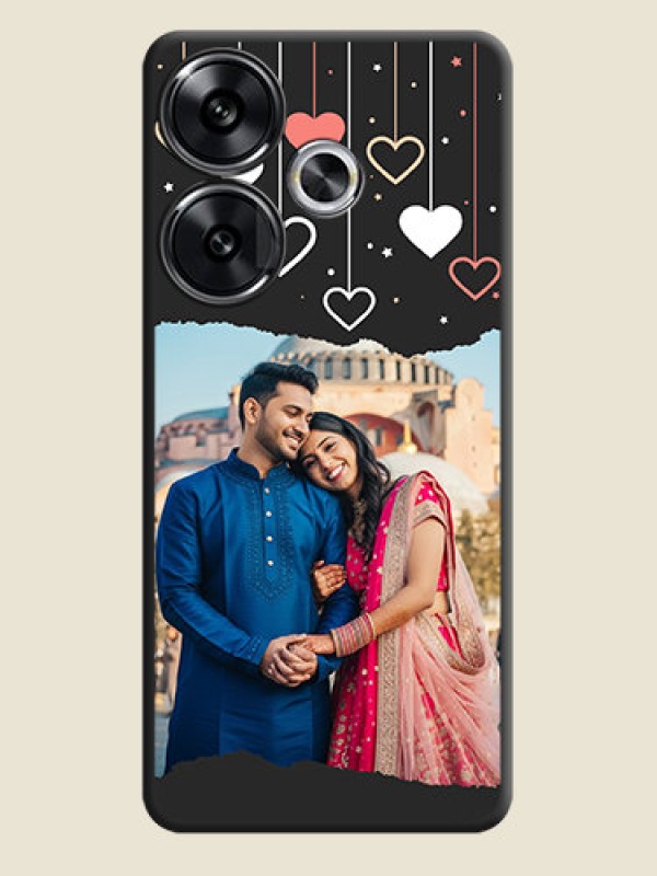 Custom Love Hangings with Splash Wave Picture On Space Black Custom Soft Matte Mobile Back Cover - Poco F6 5G