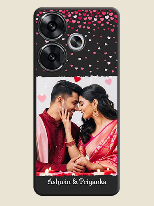 Custom Fall in Love with Your Partner on Photo On Space Black Custom Soft Matte Mobile Back Cover - Poco F6 5G
