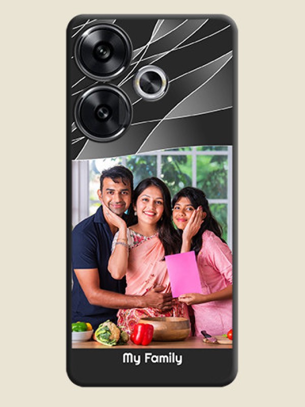 Custom Mixed Wave Lines on Photo On Space Black Custom Soft Matte Mobile Back Cover - Poco F6 5G