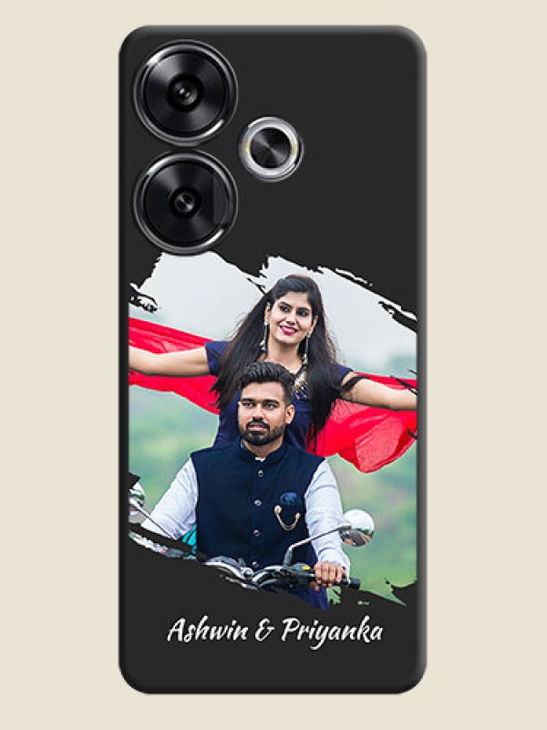 Custom Grunge Brush Strokes on Photo On Space Black Custom Soft Matte Mobile Back Cover - Poco F6 5G