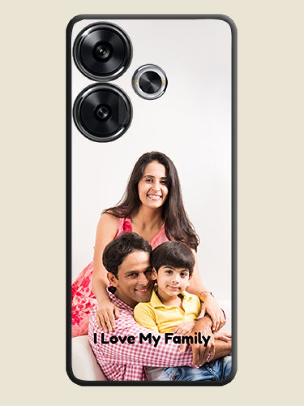 Custom Full Single Pic Upload With Text On Space Black Custom Soft Matte Mobile Back Cover - Poco F6 5G