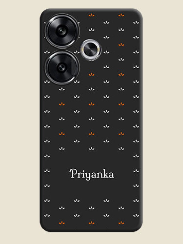 Custom Simple Pattern With Custom Text On Space Black Custom Soft Matte Mobile Back Cover - Poco F6 5G