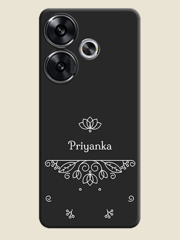 Custom Lotus Garden Custom Text On Space Black Custom Soft Matte Mobile Back Cover - Poco F6 5G