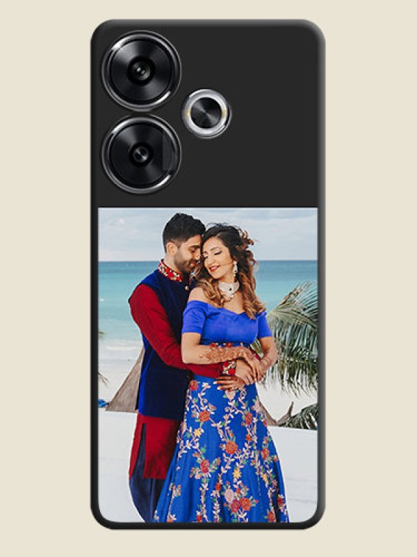 Custom Image Upload With Space Black Color On Custom Soft Matte Mobile Back Cover - Poco F6 5G