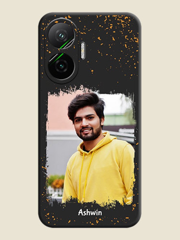 Custom Spray Free Design on Photo On Space Black Custom Soft Matte Mobile Back Cover - Poco F7 5G