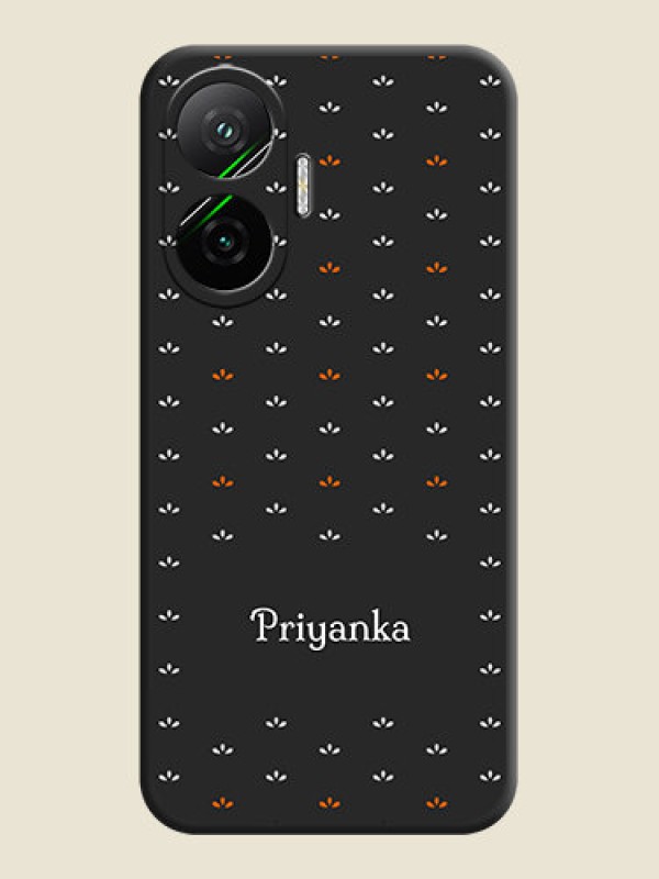 Custom Simple Pattern With Custom Text On Space Black Custom Soft Matte Mobile Back Cover - Poco F7 5G