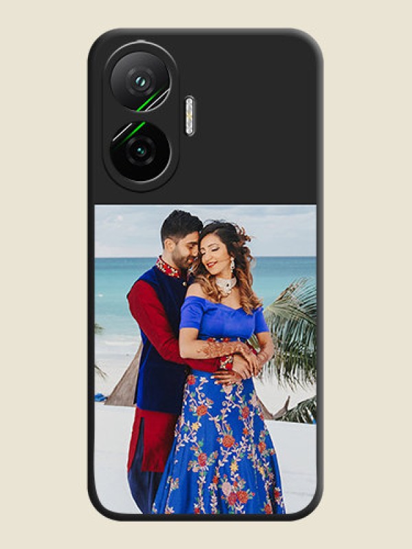 Custom Image Upload With Space Black Color On Custom Soft Matte Mobile Back Cover - Poco F7 5G