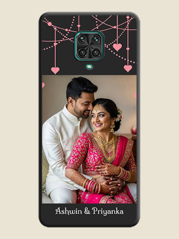 Custom Pink Love Hangings with Text on Space Black Custom Soft Matte Back Cover - Poco M2 Pro