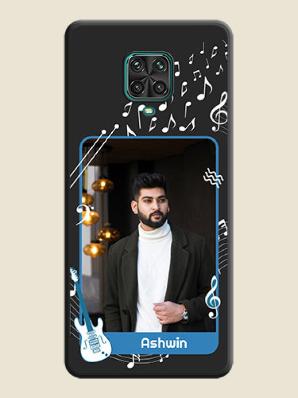 Custom Musical Theme Design with Text on Photo on Space Black Soft Matte Mobile Case - Poco M2 Pro