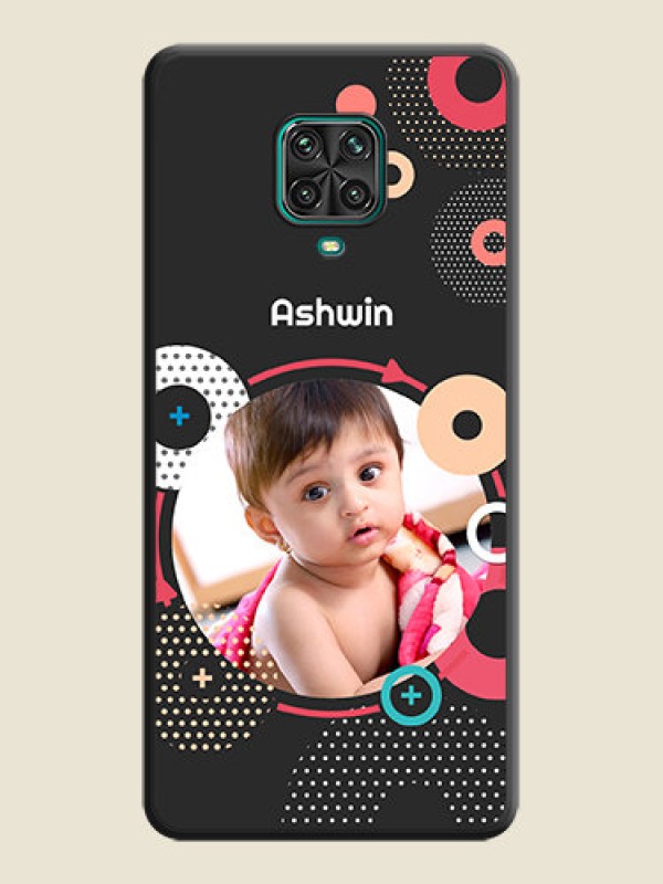 Custom Multicoloured Round Image on Personalised Space Black Soft Matte Cases - Poco M2 Pro