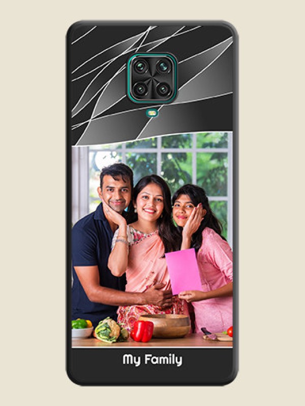 Custom Mixed Wave Lines on Photo on Space Black Soft Matte Mobile Cover - Poco M2 Pro