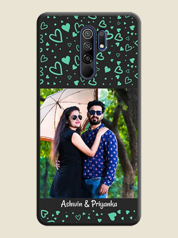Custom Sea Green Indefinite Love Pattern on Photo on Space Black Soft Matte Mobile Cover - Poco M2 Reloaded