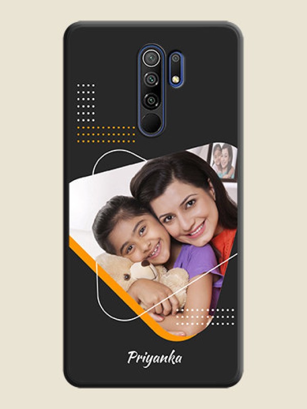 Custom Yellow Triangle on Photo on Space Black Soft Matte Phone Cover - Poco M2 Reloaded