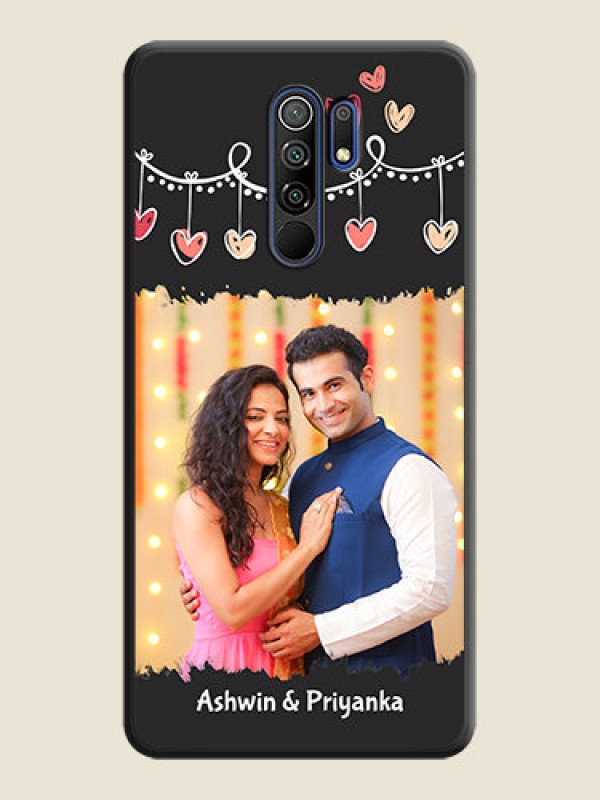 Custom Pink Love Hangings with Name on Space Black Custom Soft Matte Phone Cases - Poco M2