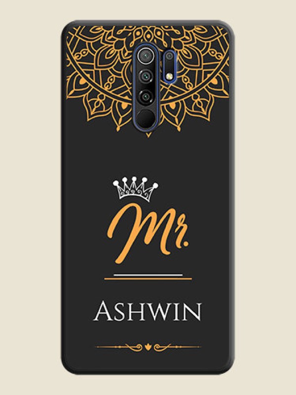 Custom Mr Name with Floral Design  on Personalised Space Black Soft Matte Cases - Poco M2