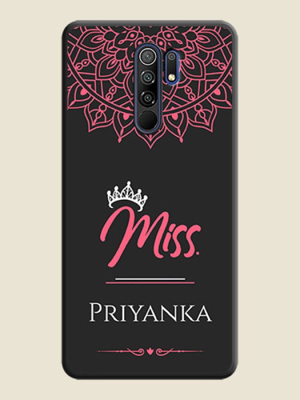 Custom Mrs Name with Floral Design on Space Black Personalized Soft Matte Phone Covers - Poco M2