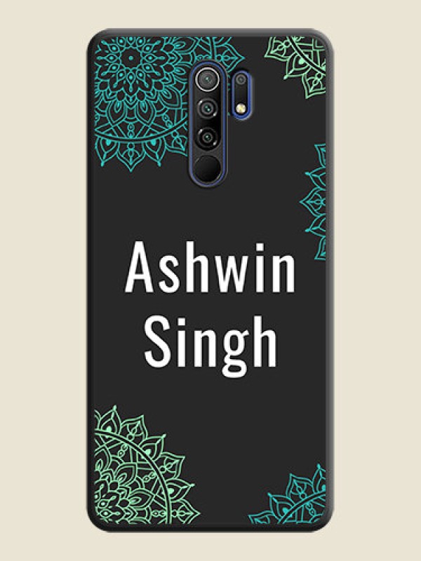 Custom Your Name with Floral Design on Space Black Custom Soft Matte Back Cover - Poco M2