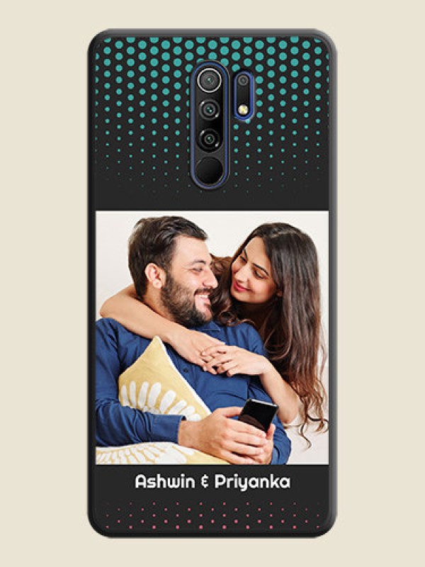 Custom Faded Dots with Grunge Photo Frame and Text on Space Black Custom Soft Matte Phone Cases - Poco M2