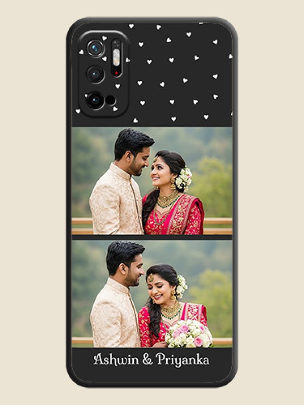 Custom Miniature Love Symbols with Name on Space Black Custom Soft Matte Back Cover - Poco M3 Pro