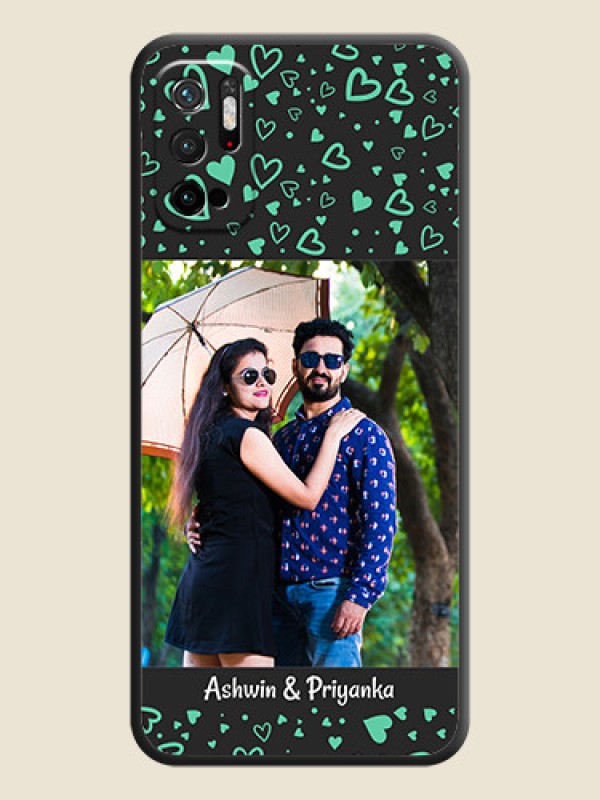 Custom Sea Green Indefinite Love Pattern on Photo on Space Black Soft Matte Mobile Cover - Poco M3 Pro