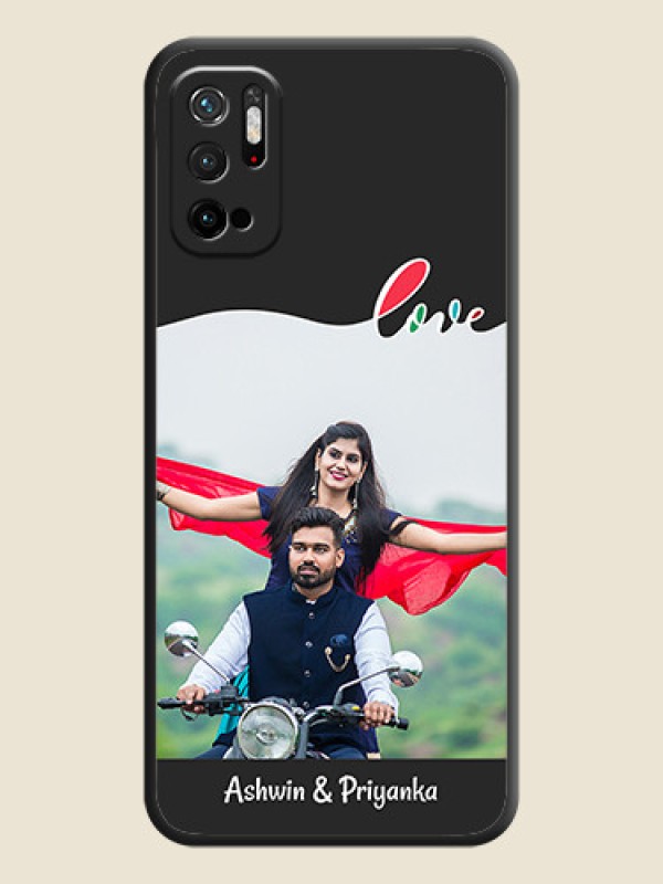 Custom Fall in Love Pattern with Picture on Photo on Space Black Soft Matte Mobile Case - Poco M3 Pro