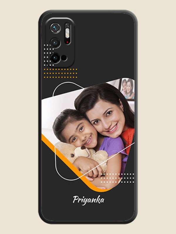 Custom Yellow Triangle on Photo on Space Black Soft Matte Phone Cover - Poco M3 Pro