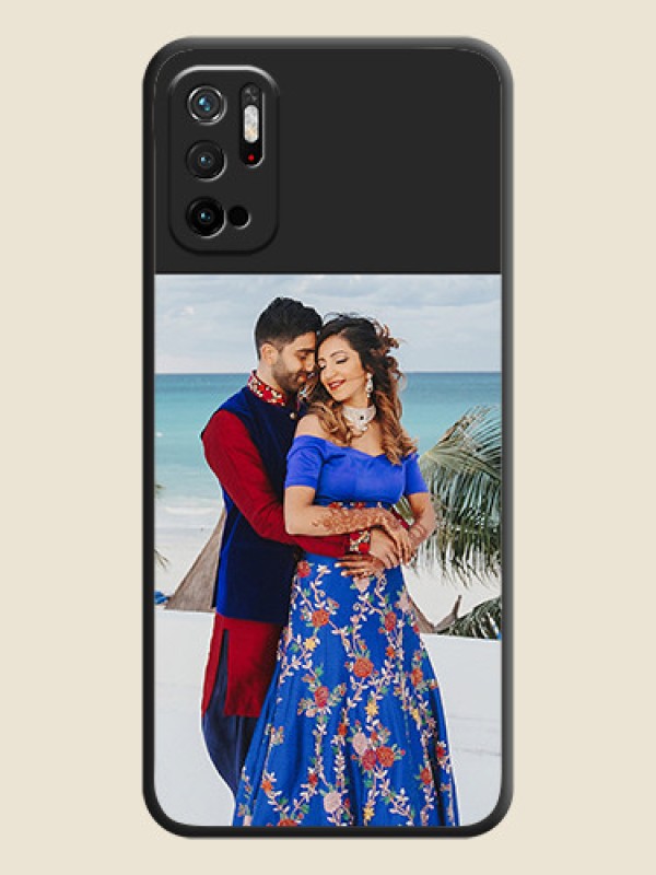 Custom Image Upload With Space Black Color On Custom Soft Matte Mobile Back Cover - Poco M3 Pro