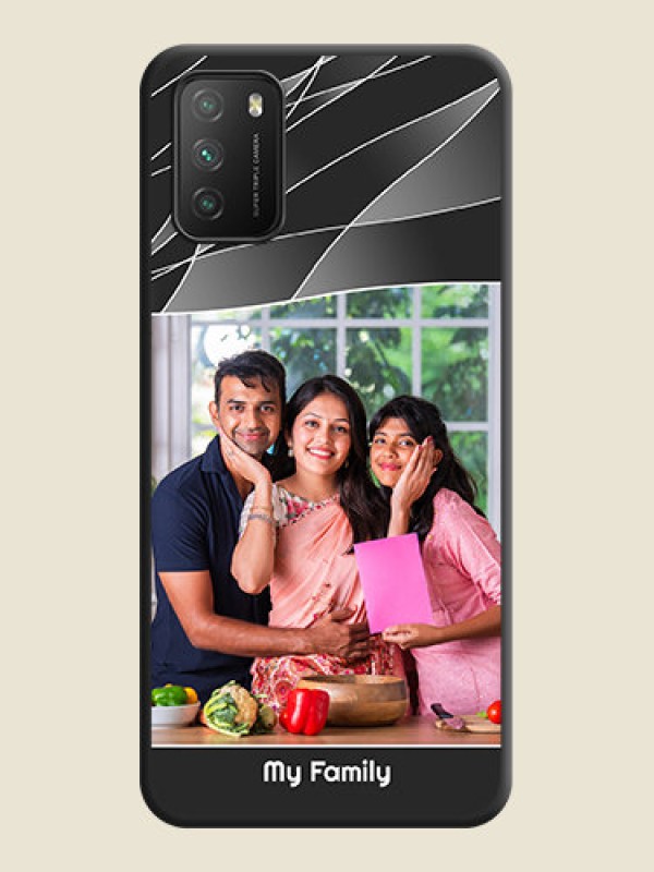 Custom Mixed Wave Lines on Photo on Space Black Soft Matte Mobile Cover - Poco M3