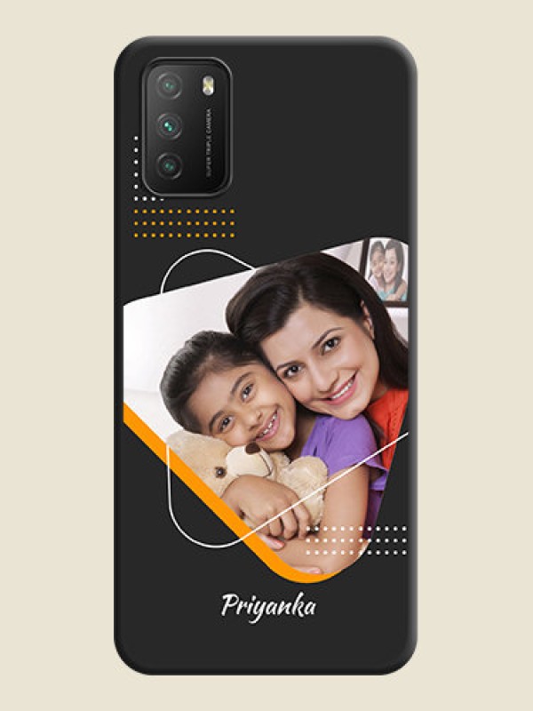 Custom Yellow Triangle on Photo on Space Black Soft Matte Phone Cover - Poco M3