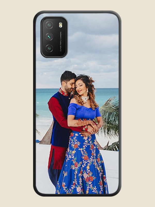 Custom Full Single Pic Upload On Space Black Personalized Soft Matte Phone Covers -Poco M3