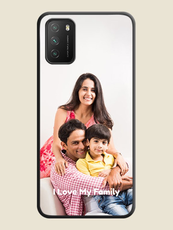 Custom Full Single Pic Upload With Text On Space Black Personalized Soft Matte Phone Covers -Poco M3
