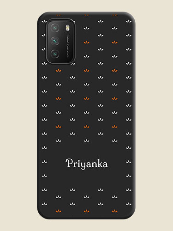 Custom Simple Pattern With Custom Text On Space Black Personalized Soft Matte Phone Covers -Poco M3