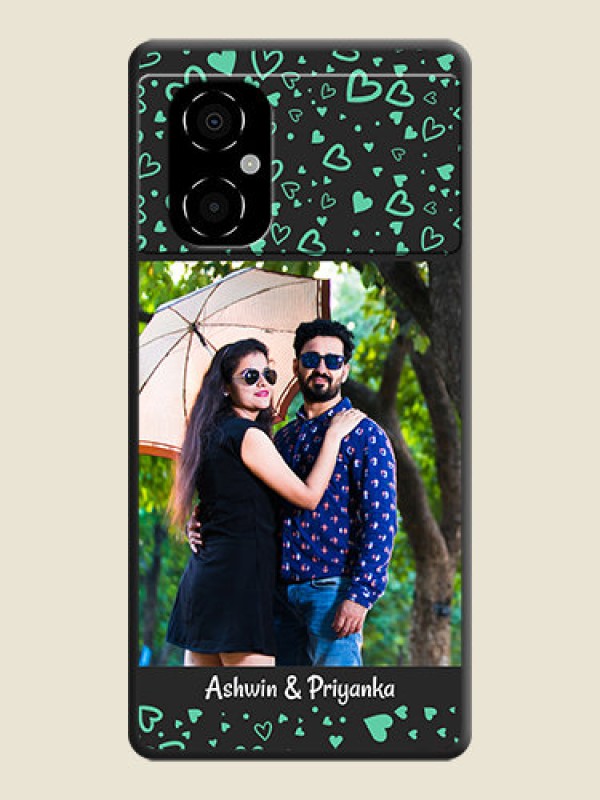 Custom Sea Green Indefinite Love Pattern on Photo on Space Black Soft Matte Mobile Cover - Poco M4 5G