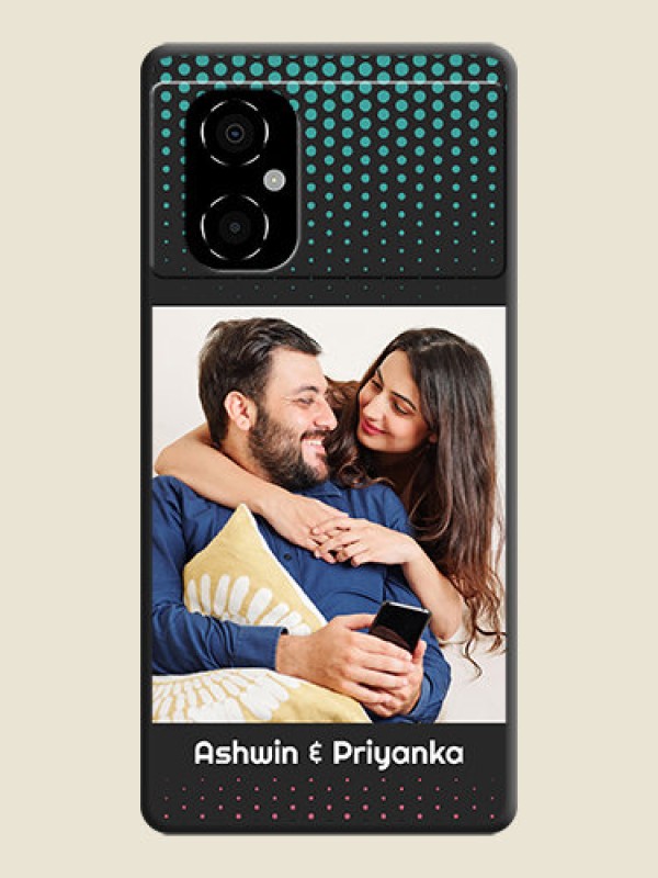 Custom Faded Dots with Grunge Photo Frame and Text on Space Black Custom Soft Matte Phone Cases - Poco M4 5G