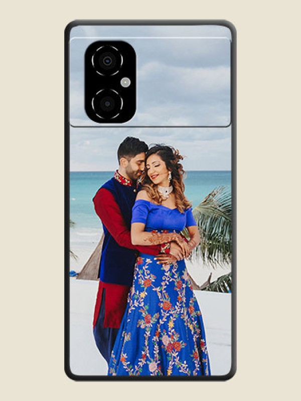 Custom Full Single Pic Upload On Space Black Personalized Soft Matte Phone Covers -Poco M4 5G