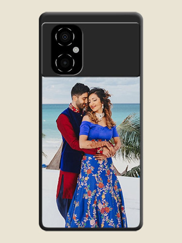 Custom Image Upload With Space Black Color On Custom Soft Matte Mobile Back Cover - Poco M4 5G