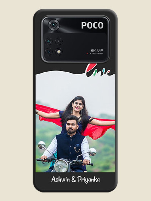 Custom Fall in Love Pattern with Picture on Photo on Space Black Soft Matte Mobile Case - Poco M4 Pro 4G