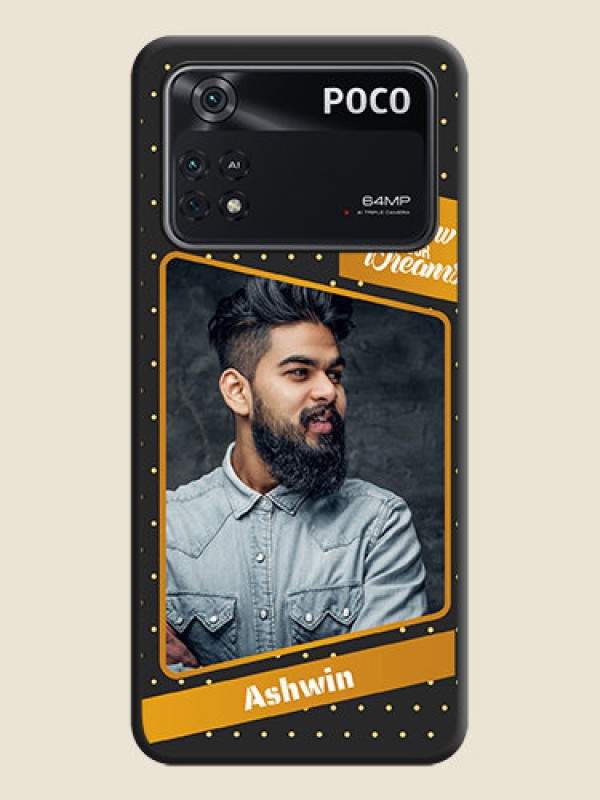 Custom Follow Your Dreams with White Dots on Space Black Custom Soft Matte Phone Cases - Poco M4 Pro 4G