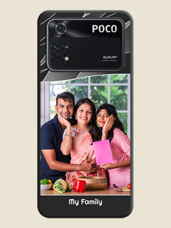 Custom Mixed Wave Lines on Photo on Space Black Soft Matte Mobile Cover - Poco M4 Pro 4G