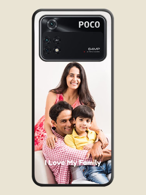 Custom Full Single Pic Upload With Text On Space Black Personalized Soft Matte Phone Covers -Poco M4 Pro 4G
