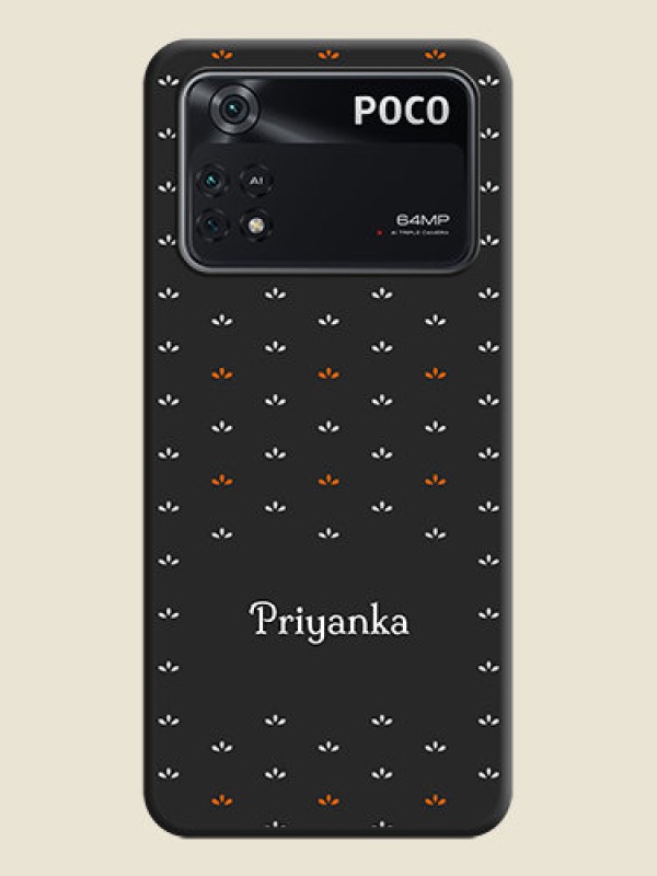 Custom Simple Pattern With Custom Text On Space Black Personalized Soft Matte Phone Covers -Poco M4 Pro 4G