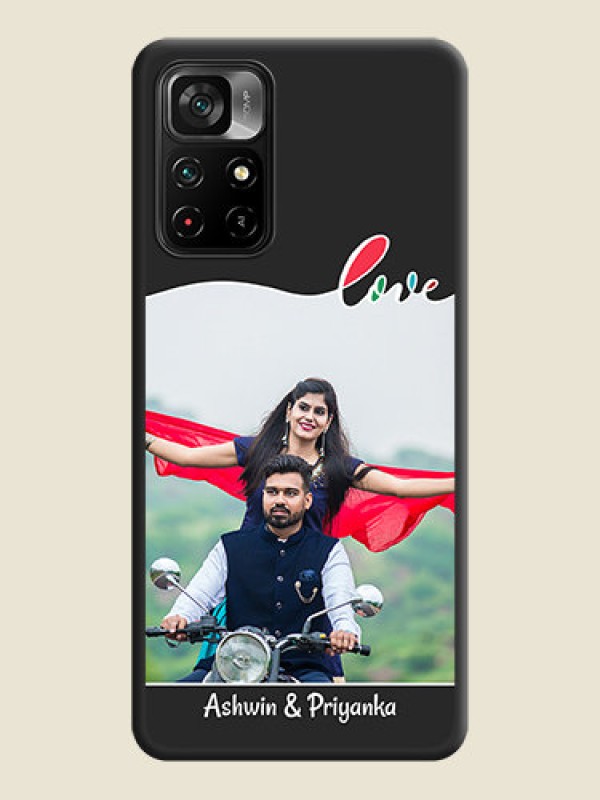 Custom Fall in Love Pattern with Picture on Photo on Space Black Soft Matte Mobile Case - Poco M4 Pro 5G