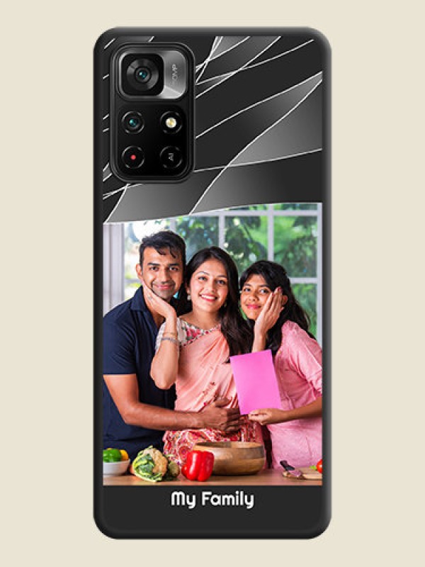 Custom Mixed Wave Lines on Photo on Space Black Soft Matte Mobile Cover - Poco M4 Pro 5G