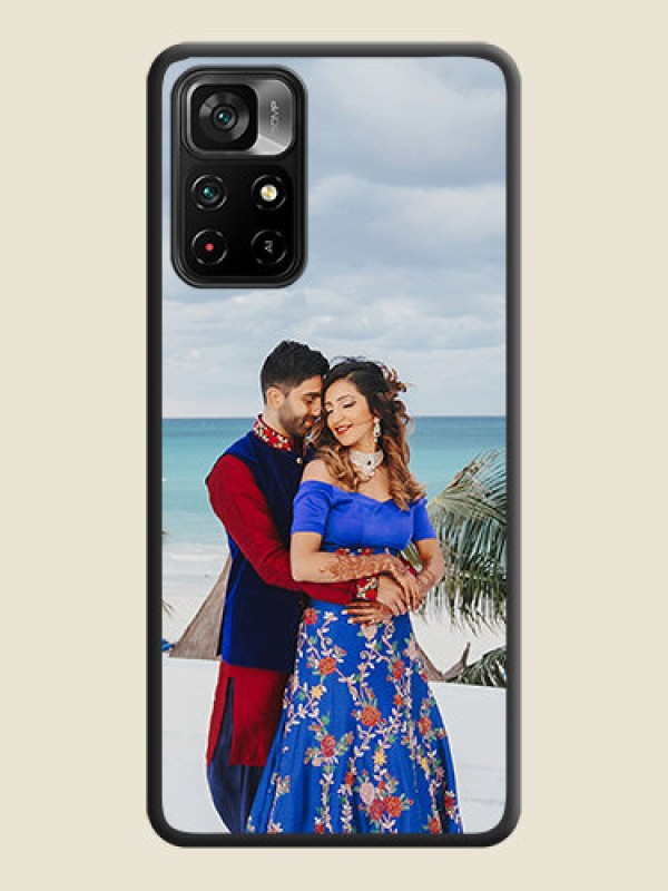Custom Full Single Pic Upload On Space Black Personalized Soft Matte Phone Covers -Poco M4 Pro 5G