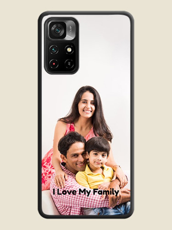 Custom Full Single Pic Upload With Text On Space Black Personalized Soft Matte Phone Covers -Poco M4 Pro 5G