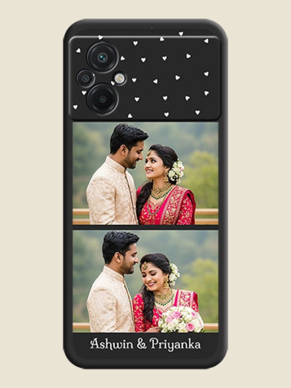 Custom Miniature Love Symbols with Name on Space Black Custom Soft Matte Back Cover - Poco M5