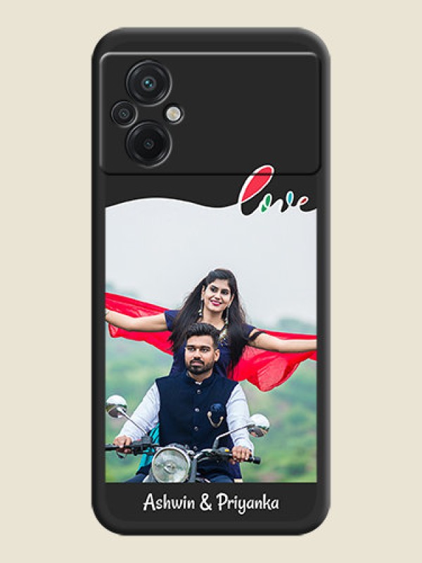 Custom Fall in Love Pattern with Picture on Photo on Space Black Soft Matte Mobile Case - Poco M5